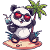 Panda Summer Beach Bande dessinée
