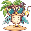 Owl Summer Beach Comic