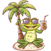 Frog Summer Beach Comic