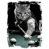 Katze spielt Billard Geschenk