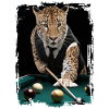 Leopard spielt Billard Geschenk