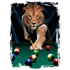 Löwe spielt Billard Geschenk
