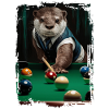 Otter spielt Billard Geschenk