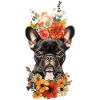 French Bulldog with Flowers