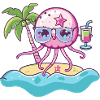 Jellyfish Summer Beach Comic