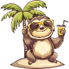 Sloth Summer Beach Comic