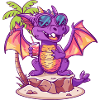 Drache Sommer Strand Comic