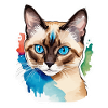 Siamkatze Wasserfarben
