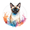 Siamkatze Wasserfarben