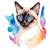 Siamkatze Wasserfarben