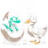 Dino meets duckling