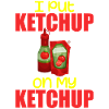 Ich habe Ketchup auf mein Ketchup Tee Kostüm Tomate DIY aufgetragen