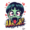 frecher Zombie mit Herzen