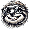 Cool Sloth Sunglasses Summer Cartoon