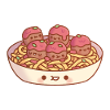 Süße Spaghetti und Fleischbällchen Pasta