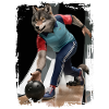 Wolf spielt Bowling Geschenk