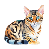 Bengalkatze Wasserfarben