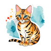 Chat du Bengale Aquarelles
