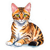 Bengalkatze Wasserfarben