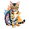 Chat du Bengale Aquarelles