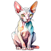 Sphynx Chat Aquarelles