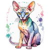 Sphynx Chat Aquarelles