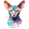 Sphynx Chat Aquarelles