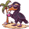 Harpy Bird Summer Beach Comic