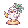 Taube Vogel Sommer Strand Comic