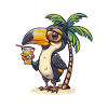 Toucan Bird Summer Beach Comic