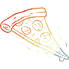 Retro Pizza Slice Sketch
