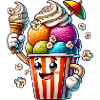 cheerful cartoon ice cream motif for summer fun