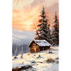 Small Cabin Mountain Landscape