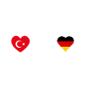 Türkisch-Deutsches Herzschlag-Verbindungsdesign