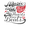 Inspirational phrase passionate music
