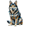 Polygone Art Suédois Vallhund Västgötaspets