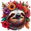 Sloth with Flowers