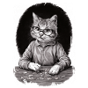 Katze spielt Puzzle Geschenk