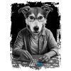 Hund spielt Puzzle Geschenk