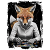 Fuchs spielt Puzzle Geschenk