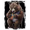 Grizzlybär spielt Puzzle Geschenk