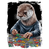 Otter spielt Puzzle Geschenk