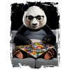 Panda spielt Puzzle Geschenk