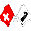 Schweiz-Flagge und Basel-Stadt-Flagge