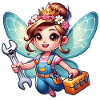 Cute little fairy with tools