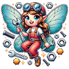 Cute little fairy with tools