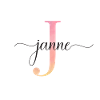 J | Monogramme | Nom | Janne |Aquarelle