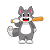Cat Baseball Batte de baseball