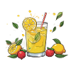 Glas Limonade mit Minze