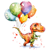 Dinosaur with balloon